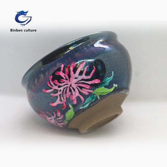 Lianhongda Jianzhan Type: General Cup Glazed Surface: Colorful Oil Drop Paint Hand drawn