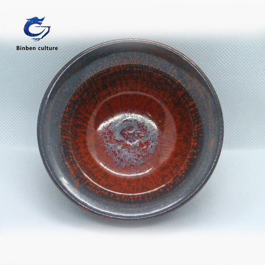 Wu Linsen Jianzhan Type: Palace Bowl Glazed Surface: Bull Blood Red Hao
