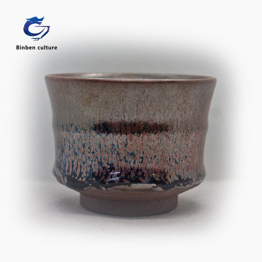 Chen Yuanfu Type: Bamboo Knot Glazed Surface: Diesel fired Purple Gold Oil Drop