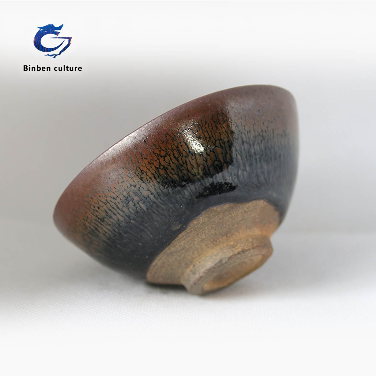 Glazed surface: Antique wood fired rabbit hair Type: Flat mouth