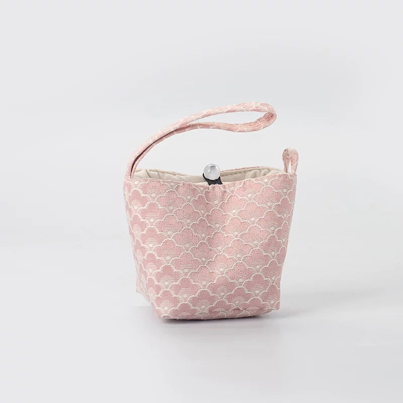 Woven Cotton Tea Accessory Pouch Set – Portable Drawstring Bags for Travel Tea Cups & Canisters (Owner’s Cup Storage Solution)