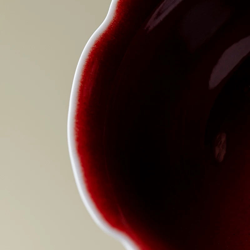 Premium Flambé Red Tea Set – Handmade Jingdezhen Porcelain Gaiwan (Ultra-Thin Heat-Resistant Design)