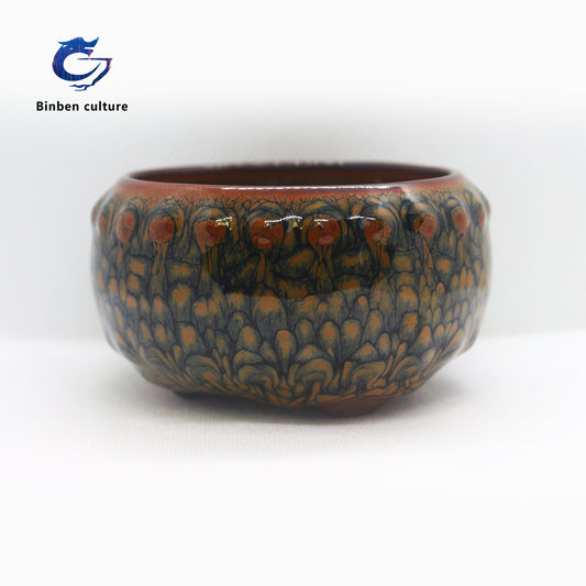 Lianhongda Jianzhan Type: War Drum Cup Glazed Surface: Yellow Partridge