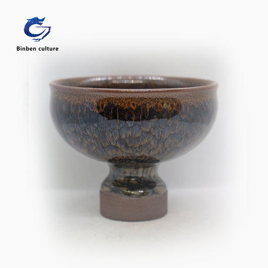 Lianhongda Jianzhan Type: High footed Incense Burner Glazed Surface: Green Partridge