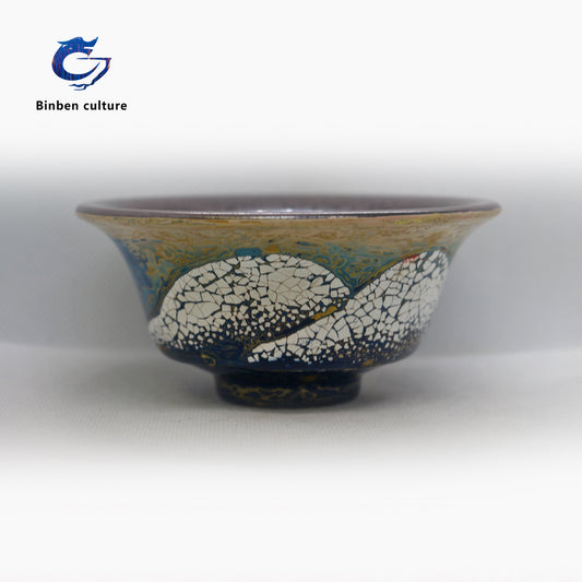 Lianhongda Jianzhan Type: Curved Glazed Surface: Red Partridge Lacquer Double sided Glaze