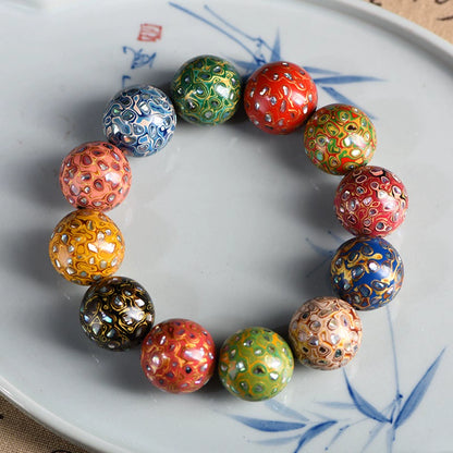 Chinese large lacquer Duobao bracelet Duobao bead bracelet rhinoceros skin fine snail lacquer men's tide Buddha beads men's and women's models