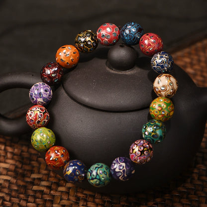 Chinese large lacquer Duobao bracelet Duobao bead bracelet rhinoceros skin fine snail lacquer men's tide Buddha beads men's and women's models