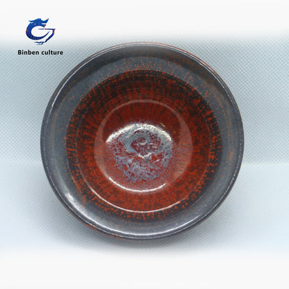 Wu Linsen Jianzhan Type: Palace Bowl Glazed Surface: Bull Blood Red Hao