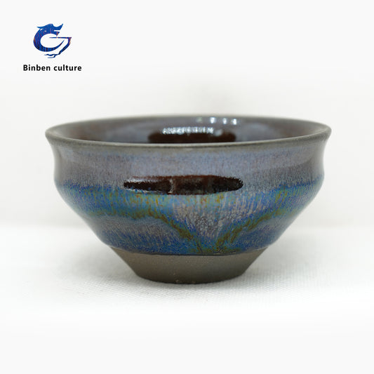 Chen Yuan Fujian Cup Type: Double Bundle Emperor Cup Glazed Surface: Colorful Oil Drops