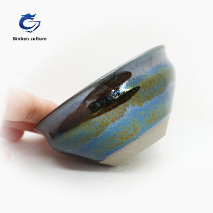 Ye Bian Jianzhan Type: Double Bundle Emperor Cup Glazed Surface: Colorful Oil Drops