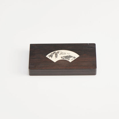 Black Sandalwood Box with Incense Sticks Portable Pack