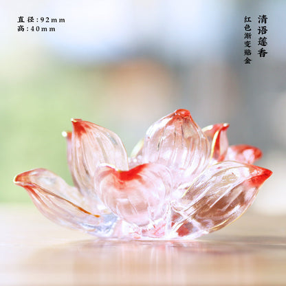 Clear Lotus Incense Holder