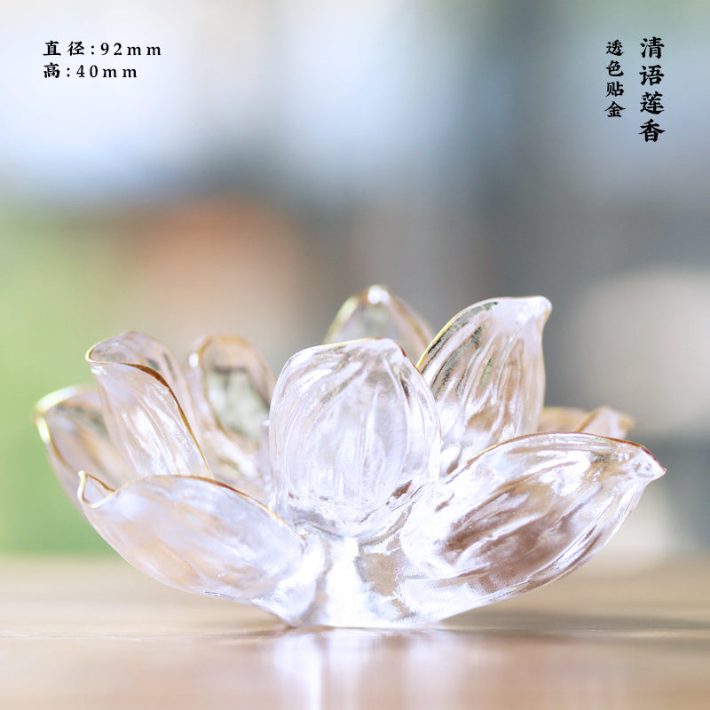 Clear Lotus Incense Holder