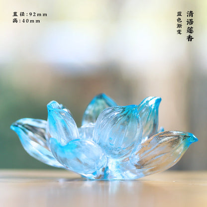 Clear Lotus Incense Holder